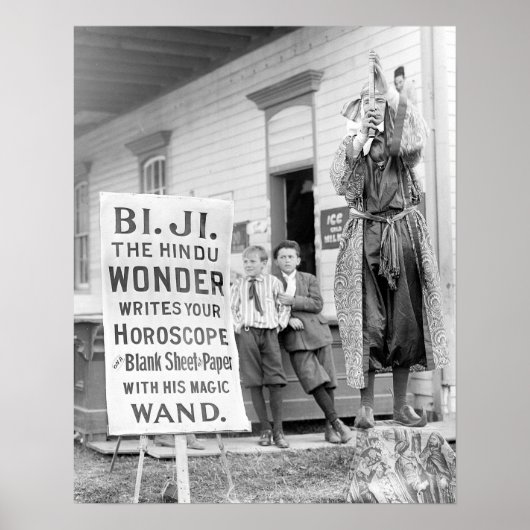 郡のフェアで占い師をする女性 1910年 昔の写真 ポスター (正面)