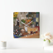 郡のフェアフード展パーソナライズされた示   スクエア壁時計 (ホーム)