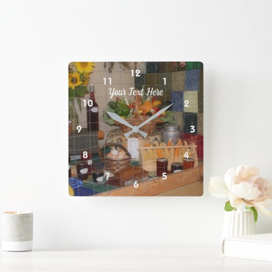 郡のフェアフード展パーソナライズされた示   スクエア壁時計 (ホーム)