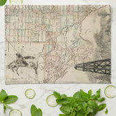 郡を持つテキサス州の縁ど地図 キッチンタオル (折り畳み)