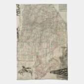 郡を持つテキサス州の縁ど地図 キッチンタオル (縦)