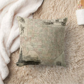 郡を持つテキサス州の縁ど地図 クッション (ブランケット)