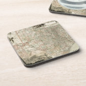 郡を持つテキサス州の縁ど地図 コースター (左側)