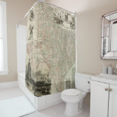 郡を持つテキサス州の縁ど地図 シャワーカーテン (インサイチュ)