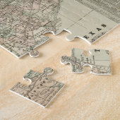 郡を持つテキサス州の縁ど地図 ジグソーパズル (側面)