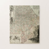 郡を持つテキサス州の縁ど地図 ジグソーパズル (縦)