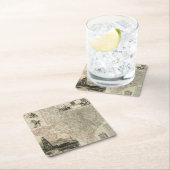 郡を持つテキサス州の縁ど地図 スクエアペーパーコースター (インサイチュ)