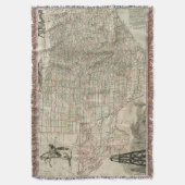 郡を持つテキサス州の縁ど地図 スローブランケット (正面縦)