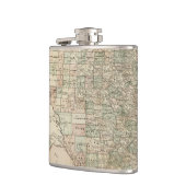 郡を持つテキサス州の縁ど地図 フラスク (左)