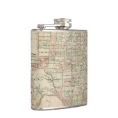 郡を持つテキサス州の縁ど地図 フラスク (右)