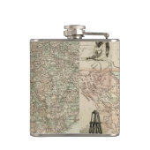 郡を持つテキサス州の縁ど地図 フラスク (裏面)