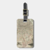 郡を持つテキサス州の縁ど地図 ラゲッジタグ (正面縦)