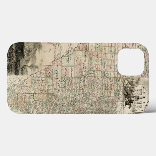 郡を持つテキサス州の縁ど地図 Case-Mate iPhoneケース (裏面 (横))