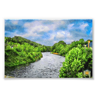 郡ウィクロウの川の水色の風景 フォトプリント           