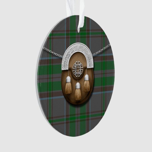 郡ウィックローのアイルランドのタータンチェックおよびSporran オーナメント (正面)