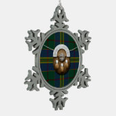 郡キルケニーのアイルランドのタータンチェックおよびSporran スノーフレークピューターオーナメント (左)