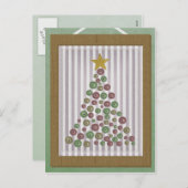 郡クリスマスボタンツリーのフレームの挨拶 シーズンポストカード (正面/裏面)