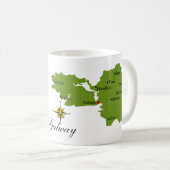 郡ゴールウェイの地図及び頂上のマグ コーヒーマグカップ (正面右)