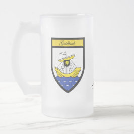 郡ゴールウェイの地図及び頂上のマグ フロストグラスビールジョッキ