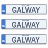 郡ゴールウェイアイリッシュレジプレートデカールステッカーx 3 シール (正面)