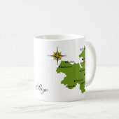 郡スライゴの地図及び頂上のマグ コーヒーマグカップ (正面右)