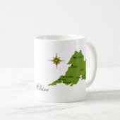 郡ドクレアの地図及び頂上のマグ コーヒーマグカップ (正面右)