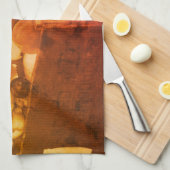 郡フェアブルーリボンフルーツインセピアヴィンテージ キッチンタオル (四つ折り)