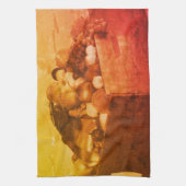 郡フェアブルーリボンフルーツインセピアヴィンテージ キッチンタオル (縦)