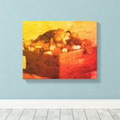 郡フェアブルーリボンフルーツインセピアヴィンテージ キャンバスプリント (インサイチュ (ウッドフロア))