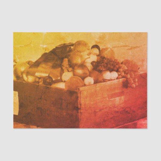 郡フェアブルーリボンフルーツヴィンテージデコパージュ 薄葉紙 (正面)