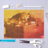 郡フェアブルーリボンフルーツヴィンテージデコパージュ 薄葉紙 (クラフト)