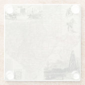 郡ボーダーとのテキサス州の地図 ガラスコースター (裏面)