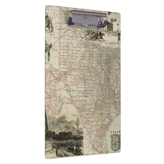郡ボーダーとのテキサス州の地図 クリップボード (右)