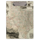 郡ボーダーとのテキサス州の地図 クリップボード (正面)