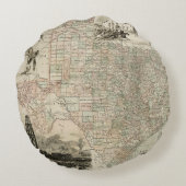 郡ボーダーとのテキサス州の地図 ラウンドクッション (裏面)