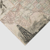 郡ボーダーとのテキサス州の地図 薄葉紙 (詳細)