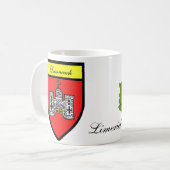 郡リムリックの地図及び頂上のマグ コーヒーマグカップ (正面左)