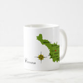 郡Cavanの地図及び頂上のマグ コーヒーマグカップ (正面右)