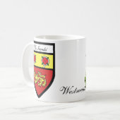郡Westmeathの地図及び頂上のマグ コーヒーマグカップ (正面左)
