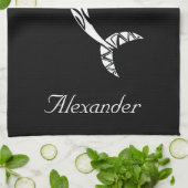 部カスタム族ハンマーヘッドシャークイラストレーション キッチンタオル (折り畳み)