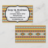 部カラフルアステカ族先住民のアメリカ・ダイヤ 名刺 (正面/裏面)