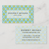 部モダン族イカット青色ファッション 名刺 (正面/裏面)