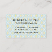 部モダン族イカット青色ファッション 名刺 (裏面)