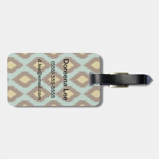 部モダン族イカット黄モダン色 ラゲッジタグ (裏面横)