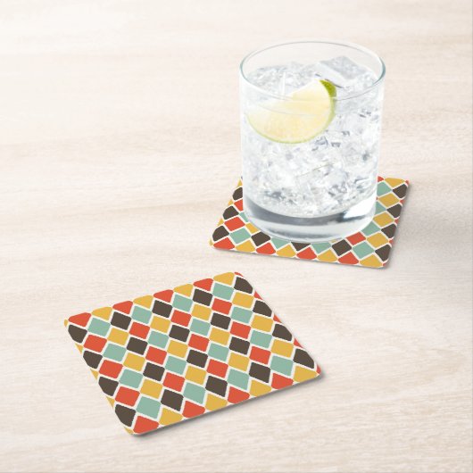 部モダン族ファッションパターン スクエアペーパーコースター (インサイチュ)