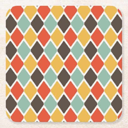 部モダン族ファッションパターン スクエアペーパーコースター (正面)