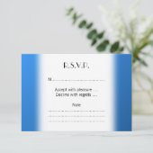 部分の格子図形とのモダンで青いデザイン 出欠カード (スタンド正面)