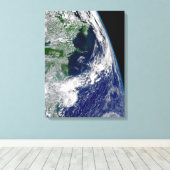 部分的な地球にハリケーンが衝突する。 キャンバスプリント (インサイチュ (ウッドフロア))