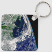 部分的な地球にハリケーンが衝突する。 キーホルダー (裏面)