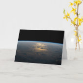 部分的に曇った南太平洋から夕暮れ光る カード (黄色い花)